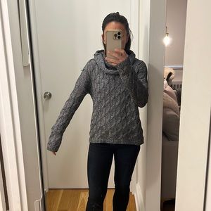 Metallic silver Alice & Olivia cowl neck sweater